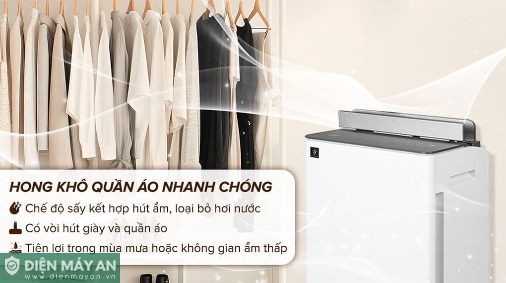 Máy lọc không khí và hút ẩm Sharp DW-T30FV-W